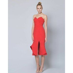Lumier by Bariano NWT $240 S Red Strapless Cocktail Dress
